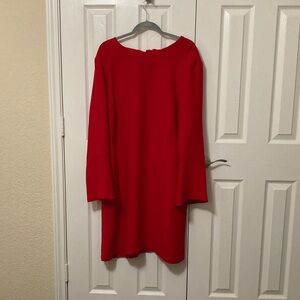 Banana Republic Vibrant Red Long Sleeve Dress